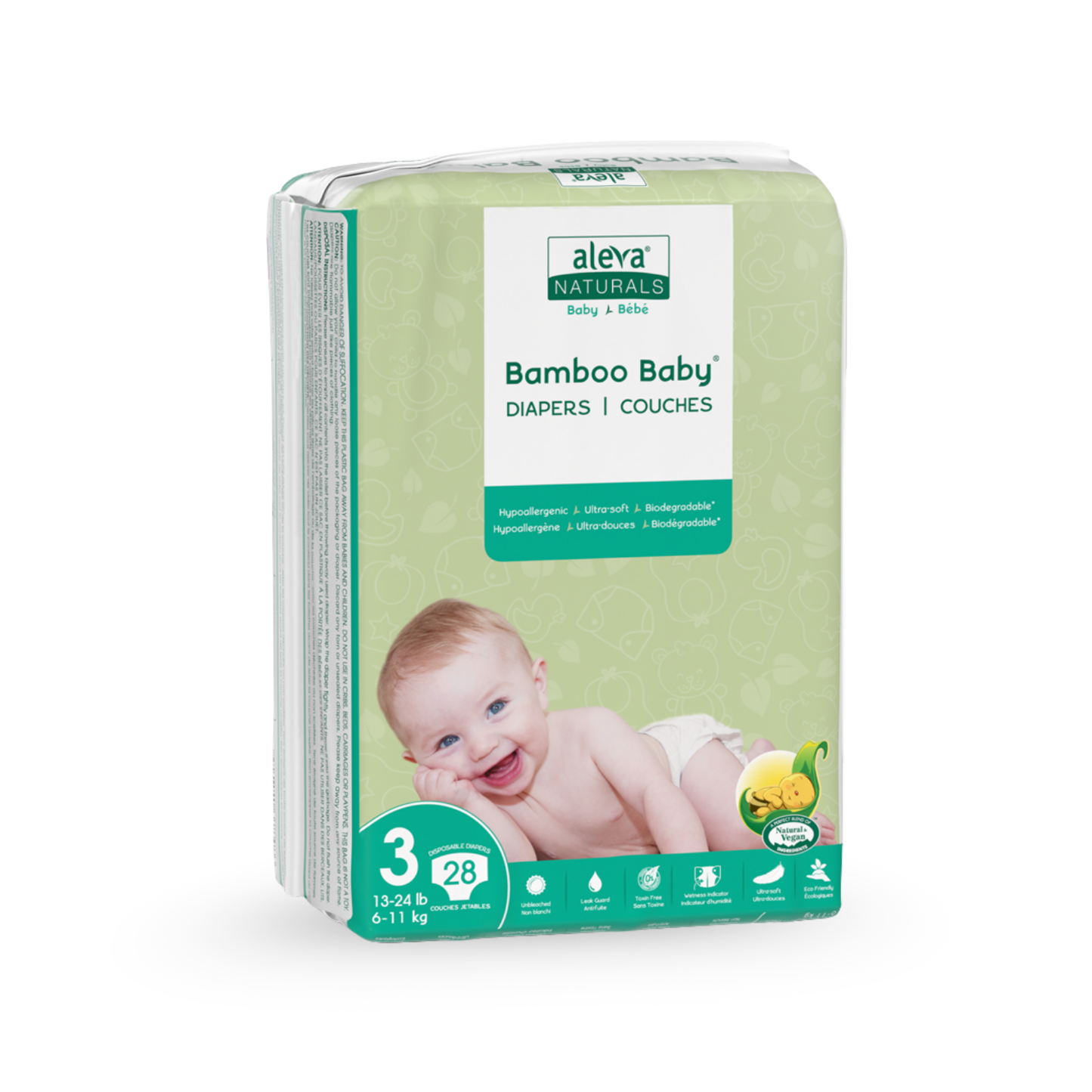 Bamboo Baby Diapers - Size 3