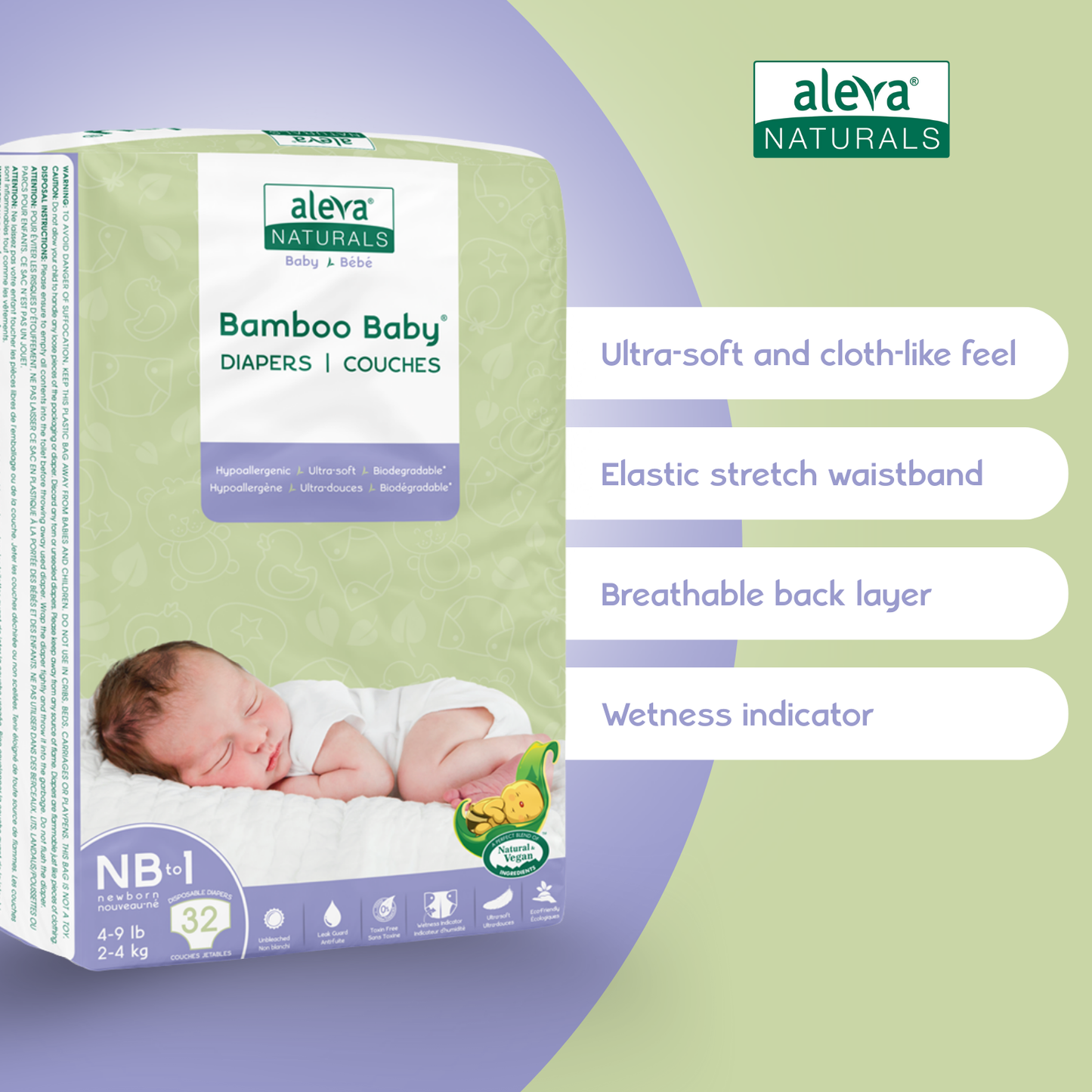 Bamboo Baby Diapers - Size NB-1