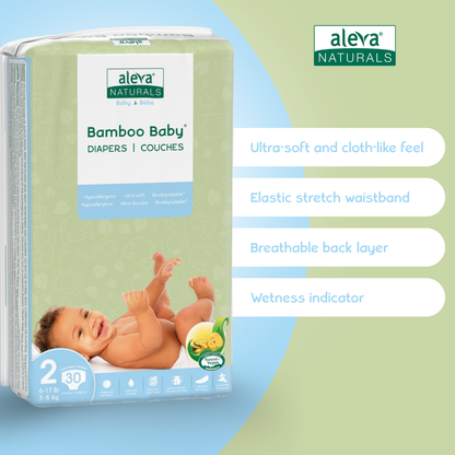 Bamboo Baby Diapers - Size 2