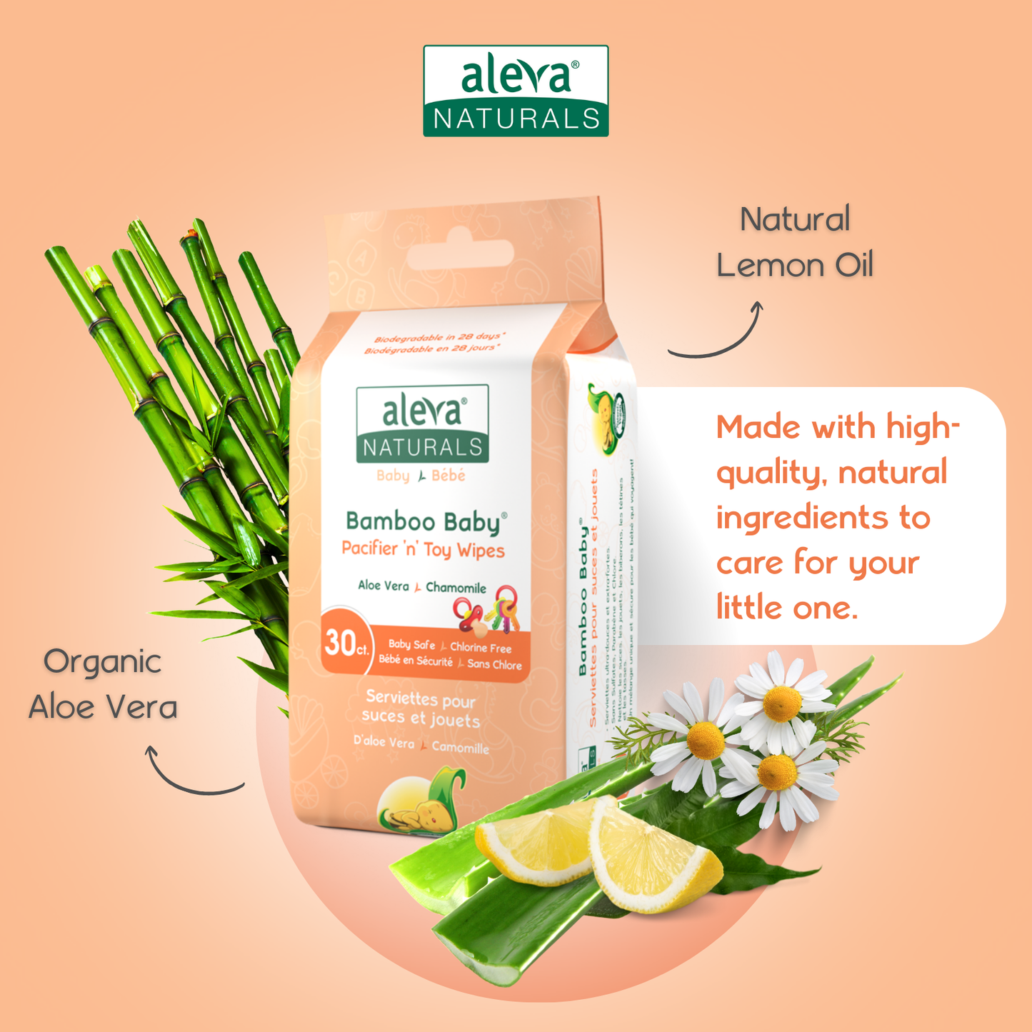 Bamboo Baby Pacifier 'n' Toy Wipes