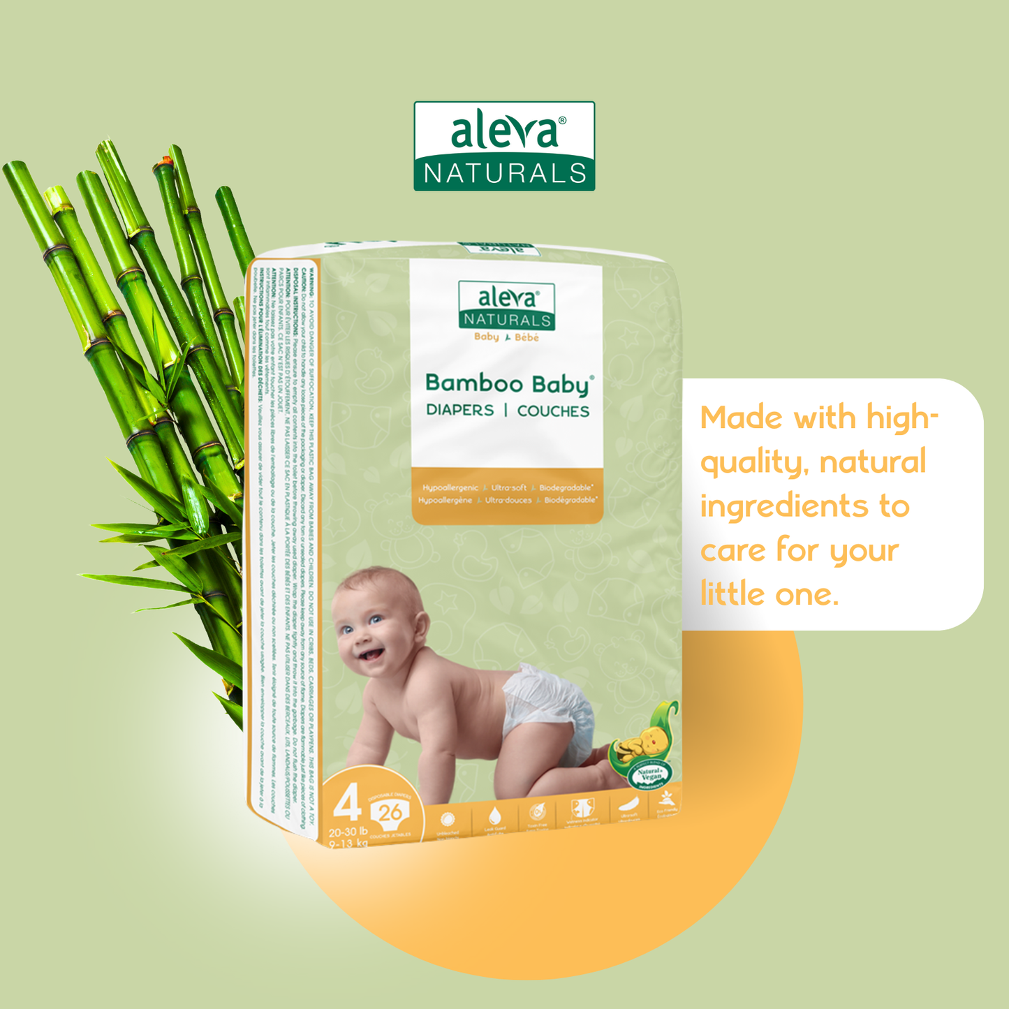 Bamboo Baby Diapers - Size 4